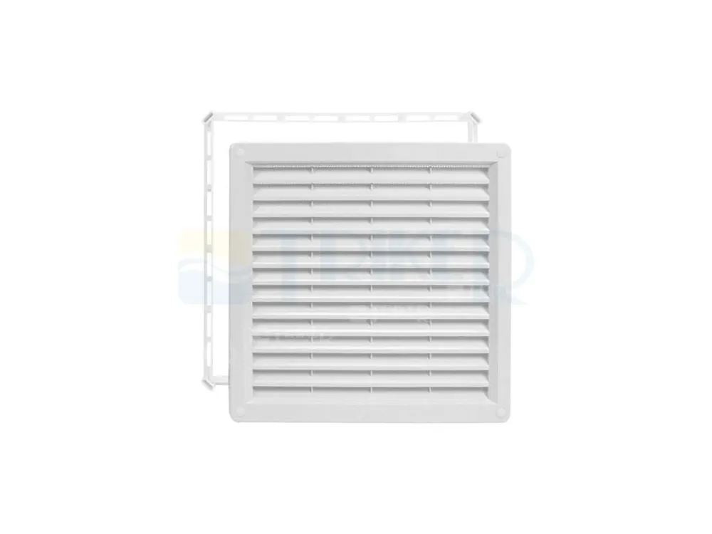 Cenový Hit Větrací mřížka VM s rámečkem a síťovinou bílá 150 x 200 mm