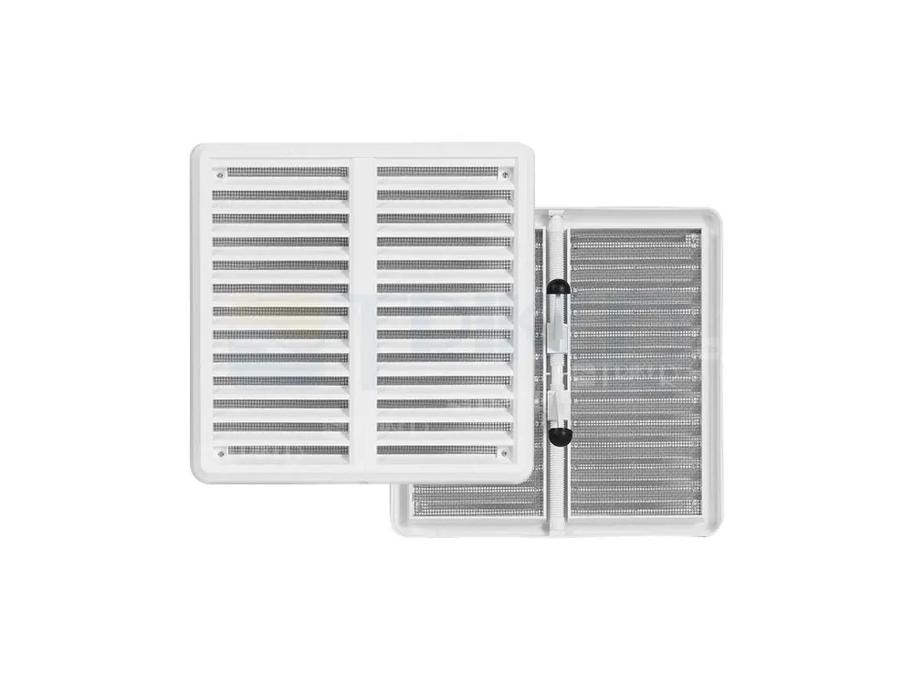 Větrací mřížka VMKS se síťovinou - krytka stavitelná bílá 175 x 175 mm (125-160 mm) Must-Have