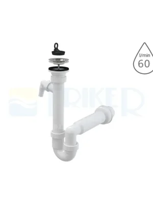 Sifon dřezový s výpustí s přípojkou A810 s nerezovou mřížkou 70 x 50 mm Novinka