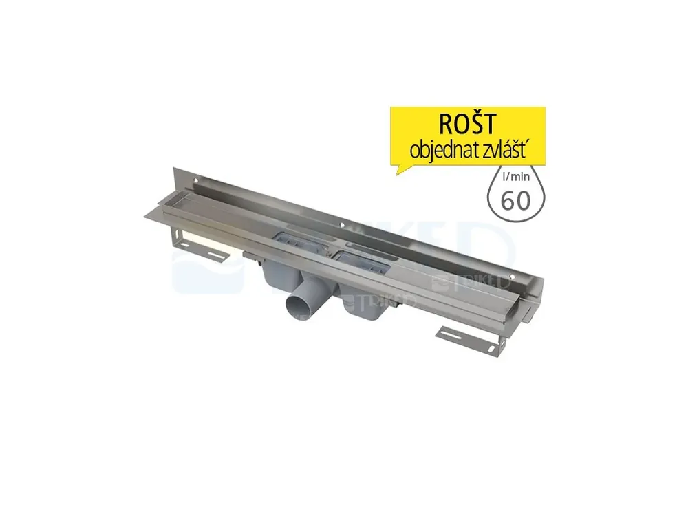 Žlab podlahový APZ4 Flexible pro perforovaný rošt 650 mm, boční odtok 50 mm Zlevněný