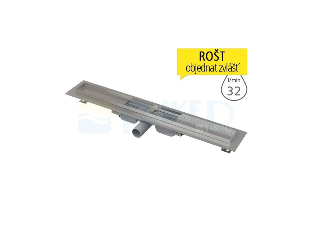 Žlab podlahový APZ101 LOW pro perforovaný rošt 750mm, boční odtok 40 mm Speciale Aanbieding