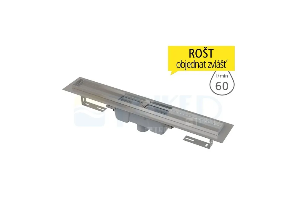 Žlab podlahový APZ1001 pro perforovaný rošt 550 mm, spodní odtok 50 mm Lage Prijs