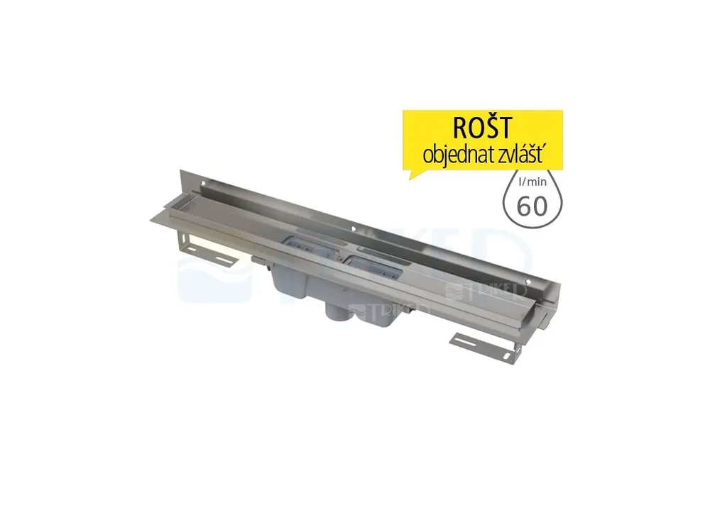 Žlab podlahový APZ1004 Flexible pro perforovaný rošt 1150 mm, spodní odtok 50 mm Kup Teď