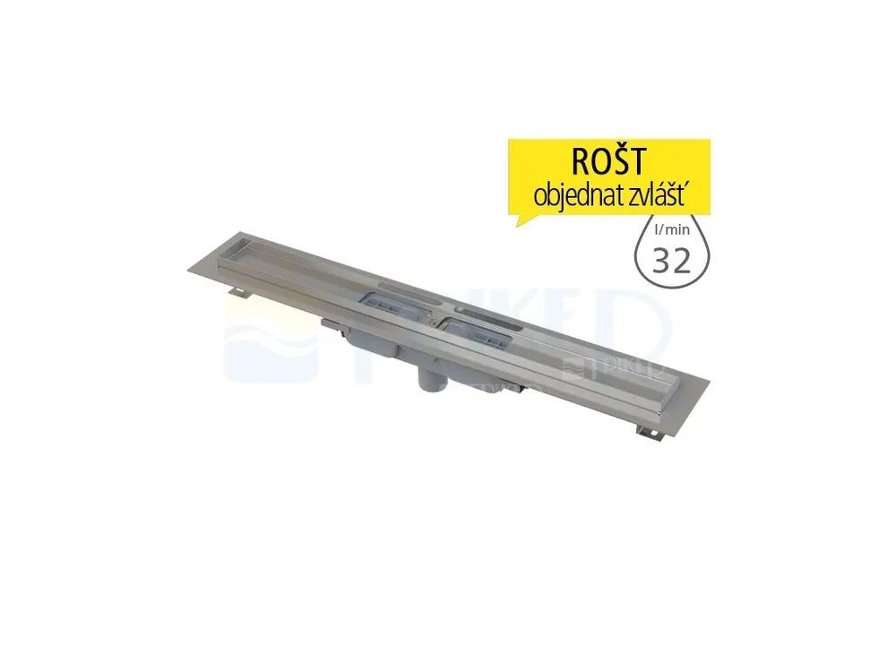 Žlab podlahový APZ1101 LOW pro perforovaný rošt 850 mm, spodní odtok 40 mm Nízká Cena