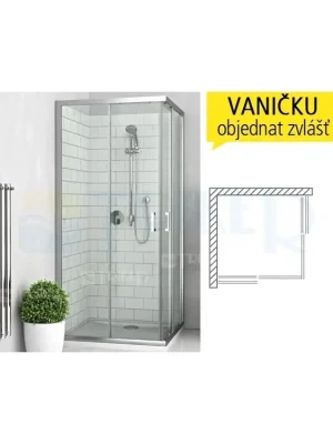 Tijdelijk Beschikbaar LLS2 sprchový kout s posuvnými dveřmi LLS2/900 (875-890mm), profil brillant, výplň transparent