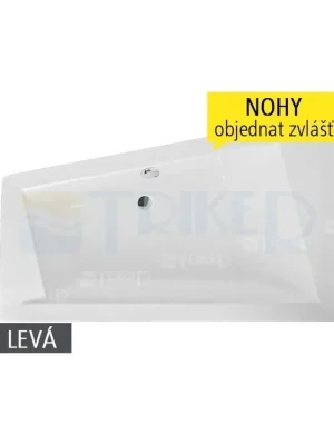 Kubic Asymmetric vana akrylátová 170 x 110 cm levá, bílá Lage Kosten