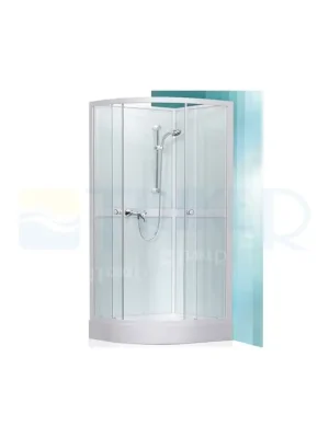 Speciale Aanbieding Simple sprchový box 900 profil bílý, výplň transparent + vanička a baterie