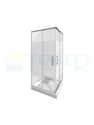 Levný Lyra plus sprchový kout čtvercový 80 x 80 cm (780-800 mm) profil bílý výplň transparent/PERLA