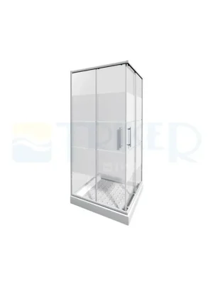 Sezónní Sleva Lyra plus sprchový kout čtvercový 90 x 90 cm (880-900 mm) profil bílý, výplň transparent/PERLA