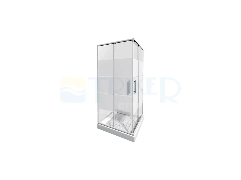Sezónní Sleva Lyra plus sprchový kout čtvercový 90 x 90 cm (880-900 mm) profil bílý, výplň transparent/PERLA