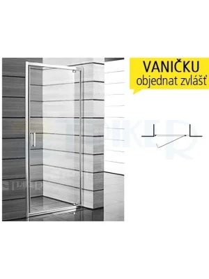 Lyra plus sprchové dveře pivotové 80 cm (760-800 mm) profil bílý, výplň transparent/PERLA Must-Have