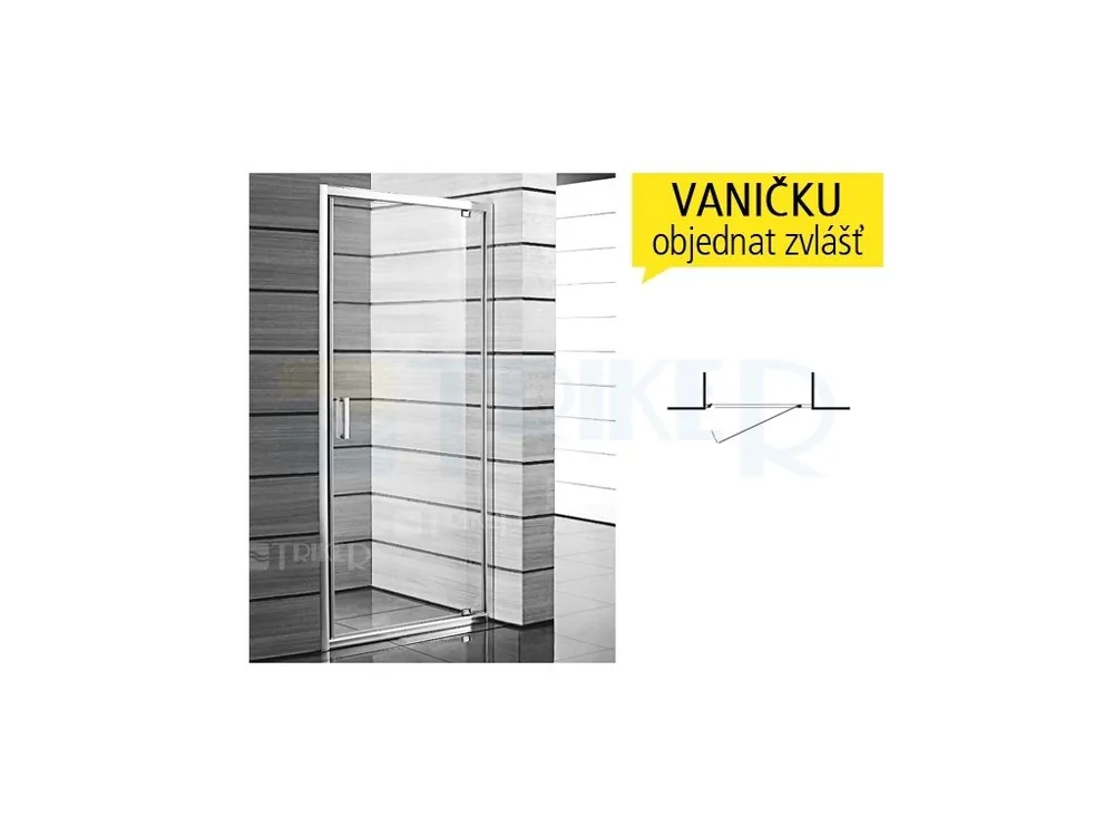 Lyra plus sprchové dveře pivotové 80 cm (760-800 mm) profil bílý, výplň transparent/PERLA Must-Have