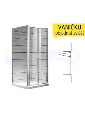Tovární Cena Lyra plus sprchové dveře skládací 90 cm (860-900 mm) profil bílý, výplň transparent/PERLA