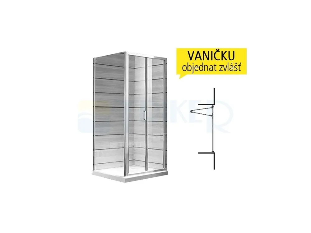 Tovární Cena Lyra plus sprchové dveře skládací 90 cm (860-900 mm) profil bílý, výplň transparent/PERLA