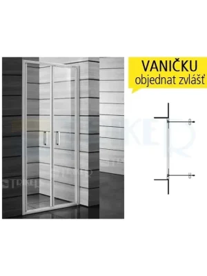 Lyra plus sprchové dveře kyvné 90 cm (860-900 mm) profil bílý, výplň stripy/PERLA Nejlepší Cena