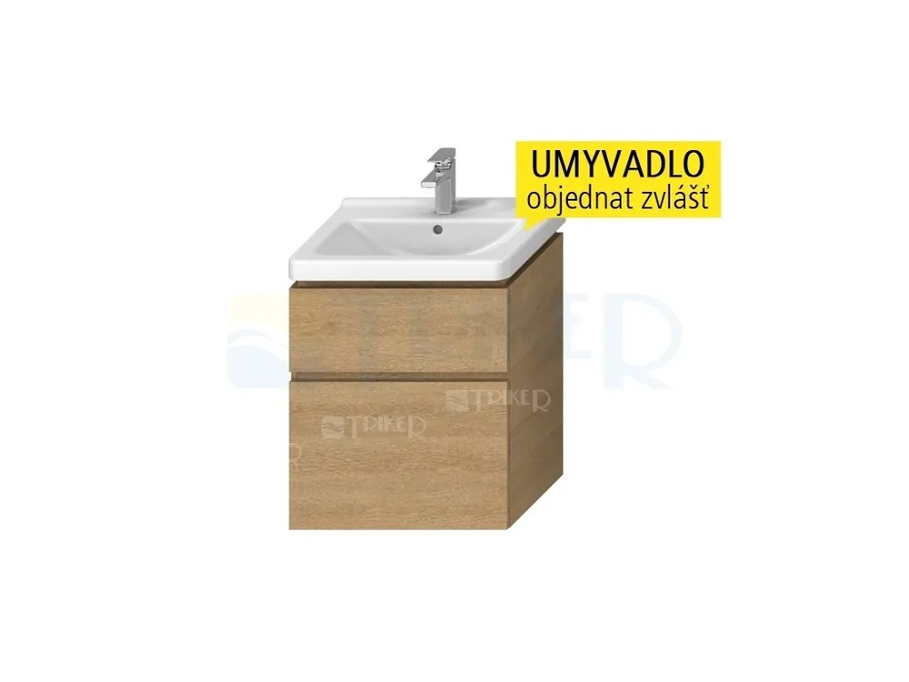 Cubito skříňka se 2 zásuvkami pod umyvadlo 60 x 45 cm, dub Vrácení Zdarma