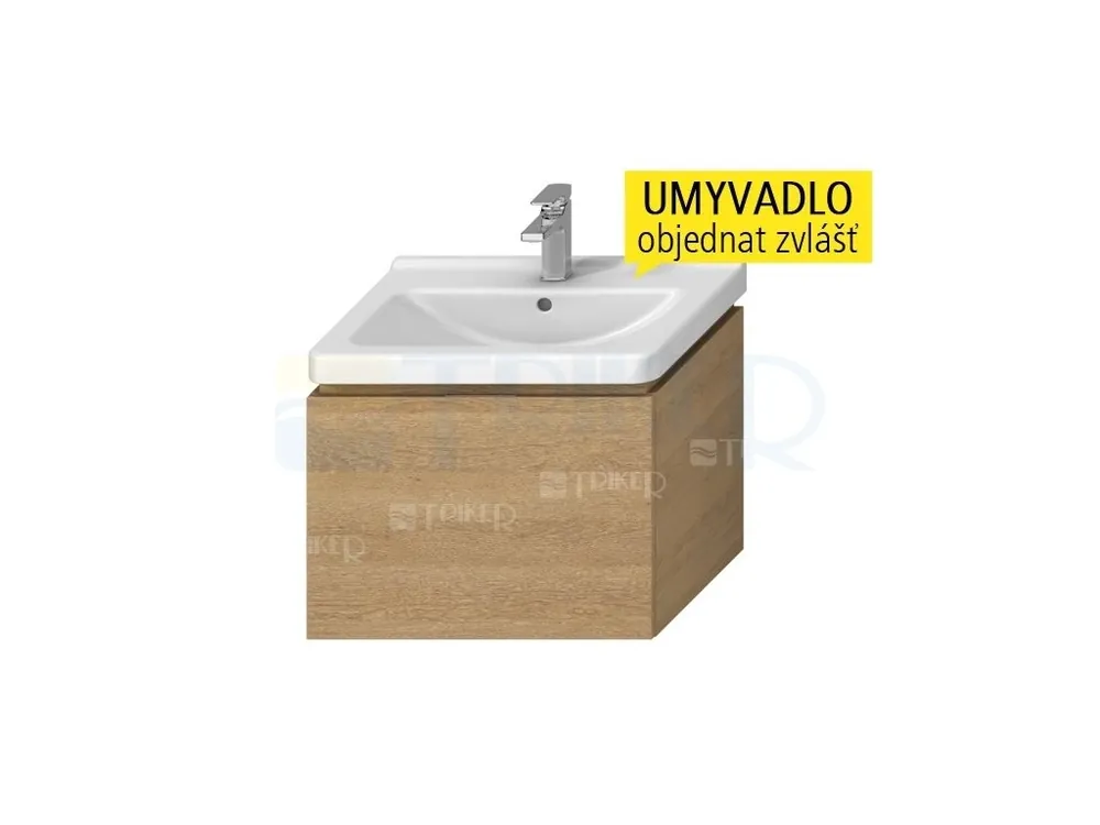 Cubito skříňka s 1 zásuvkou pod umyvadlo 65 x 48,5 cm, dub Omezené Množství