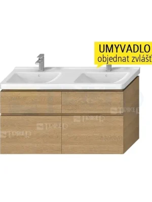 Vrácení Zdarma Cubito skříňka se 4 zásuvkami pod dvojumyvadlo 130 x 48,5 cm, dub