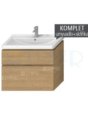 Komplet Cubito skříňka se 2 zásuvkami s umyvadlem 85 x 48,5 cm, dub Dokud Zásoby Vydrží