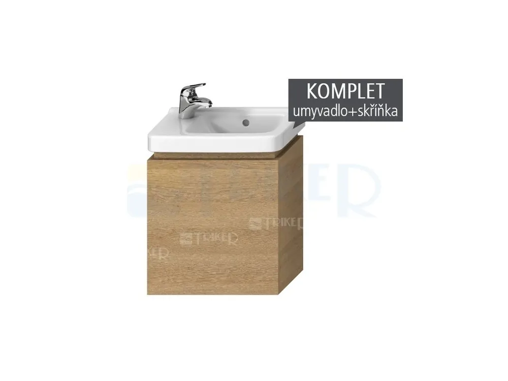 Flitsaanbieding Komplet Cubito skříňka výklopná s umývátkem 45 x 25 cm, otvor vlevo, dub
