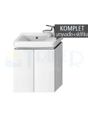Výprodej Komplet Cubito skříňka s 2 dvířky s umývátkem 45 x 25 cm, otvor vpravo, bílá