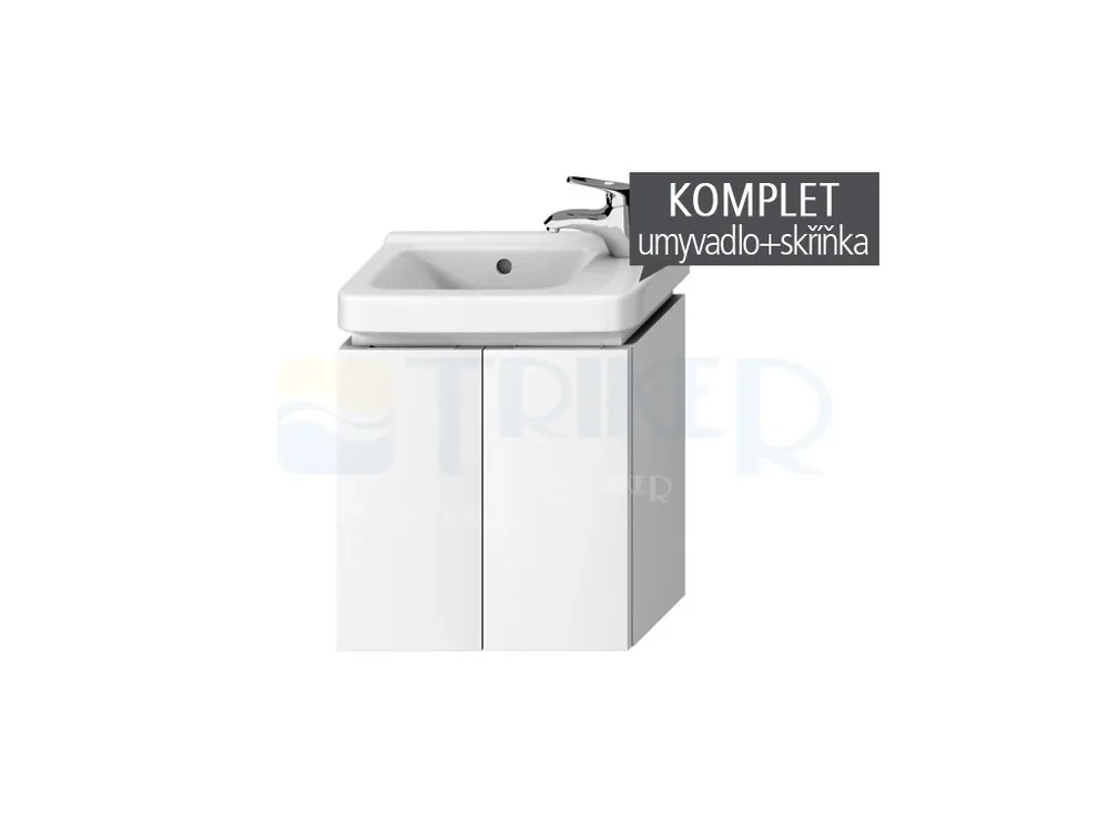 Uitverkoop Komplet Cubito skříňka s 2 dvířky s umývátkem 45 x 25 cm, otvor vpravo, bílá