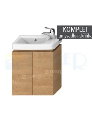 Must-Have Komplet Cubito skříňka s 2 dvířky s umývátkem 45 x 25 cm, otvor vpravo, dub