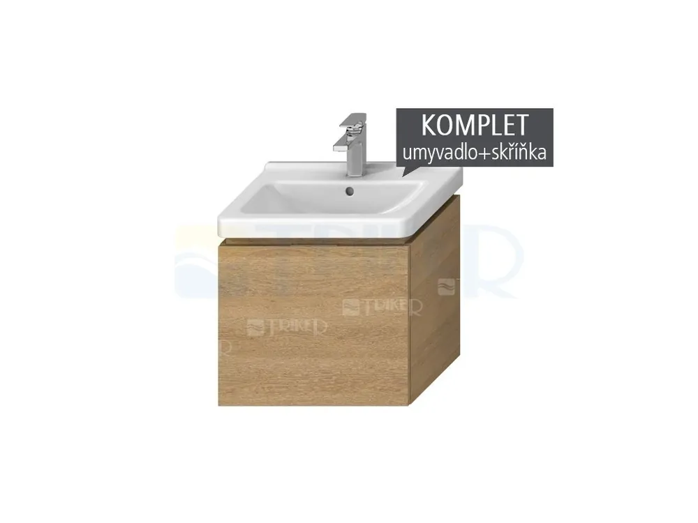 Betrouwbaar Komplet Cubito skříňka s 1 zásuvkou s umyvadlem 55 x 42 cm, dub