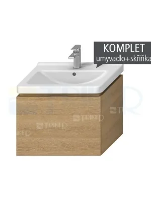 Speciale Akce Komplet Cubito skříňka s 1 zásuvkou s umyvadlem 65 x 48,5 cm, dub