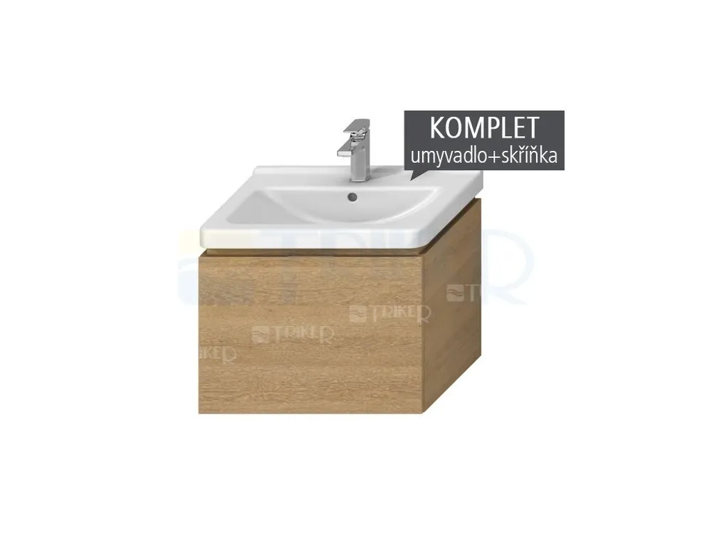 Speciale Akce Komplet Cubito skříňka s 1 zásuvkou s umyvadlem 65 x 48,5 cm, dub