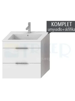 Cube/Suite Roca skříňka s 2 zásuvkami s umyvadlem 65 x 43 cm bílá, chrom Objednat Nyní