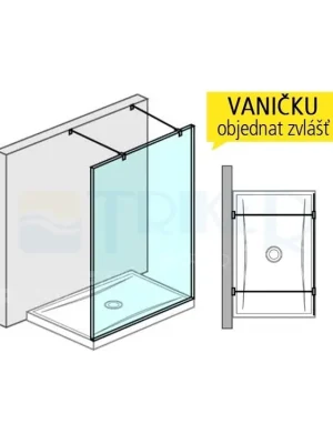 Nejnovější Verze Pure pevná stěna s 2 vzpěrami 130 cm, výplň transparent