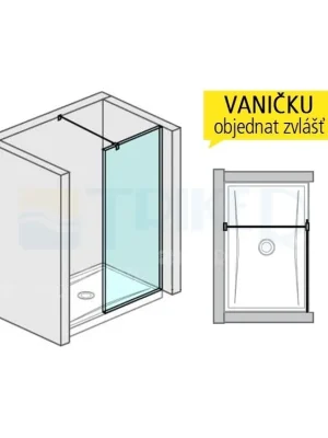 Pure boční stěna krátká s bočním profilem 79,5 cm, výplň transparent Oblíbený
