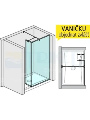 Pure boční stěna krátká s krátkým sklem 79,5 x 20 cm, výplň transparent Bezpečná Platba