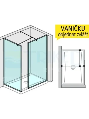 Blesková Nabídka Pure Walk-IN do rohu 68 x 90 cm, výplň transparent