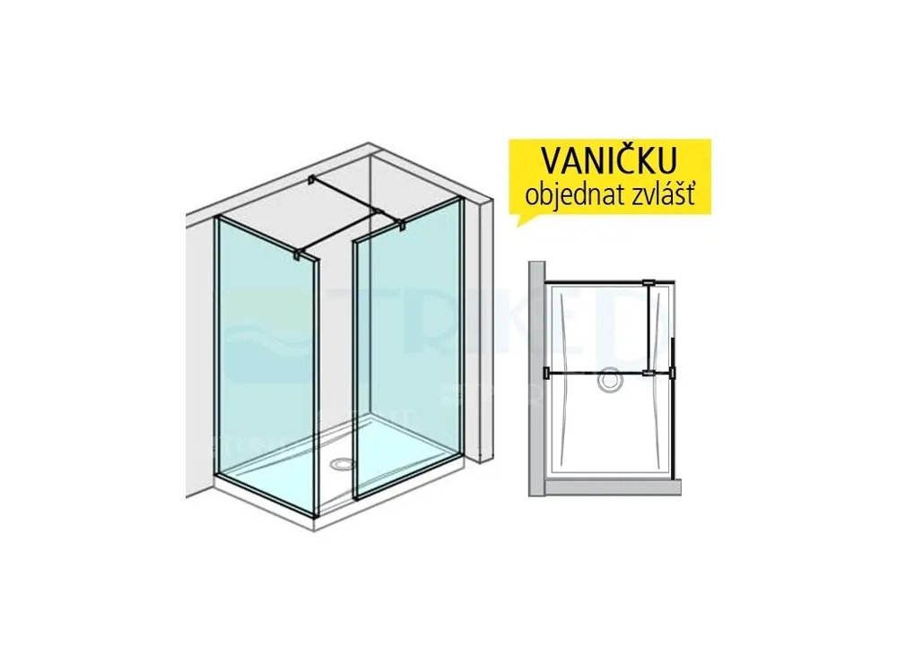 Flitsaanbieding Pure Walk-IN do rohu 68 x 90 cm, výplň transparent