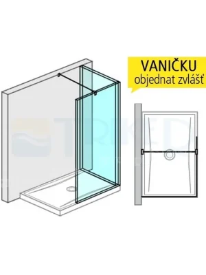 Pure Walk-IN "L" skleněná stěna 140 x 90 cm, výplň transparent Certifikovaný