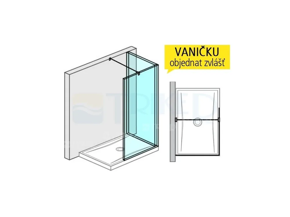 Pure Walk-IN "L" skleněná stěna 140 x 90 cm, výplň transparent Certifikovaný