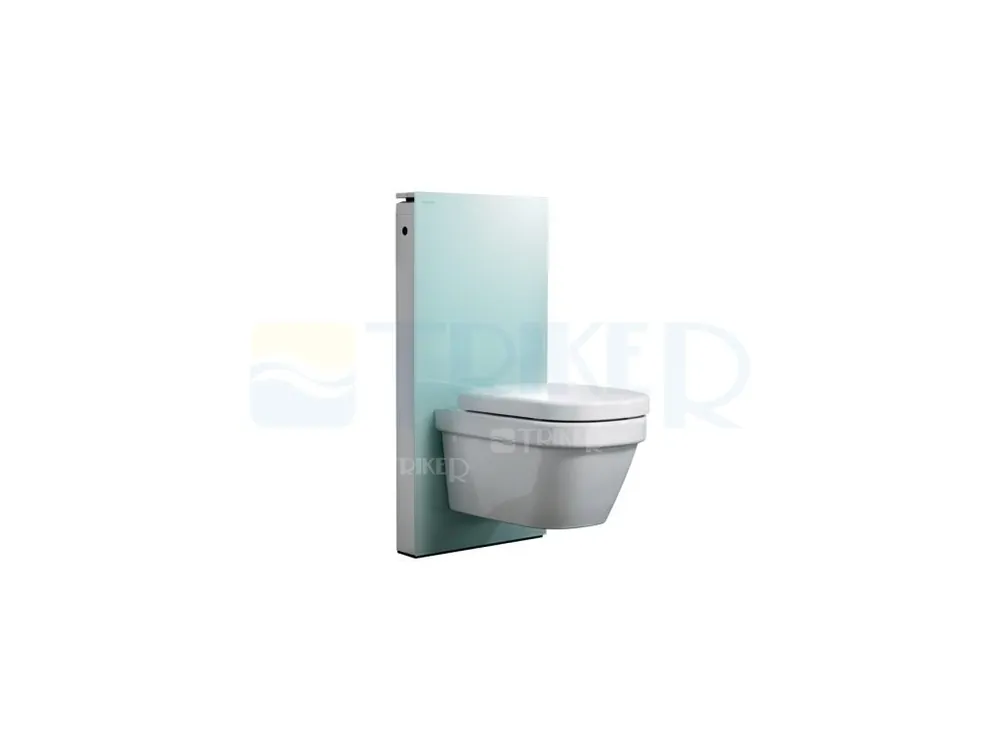 Uitverkoop Monolith pro závěsný klozet, přívod vody dole, matné zelené sklo/hliník