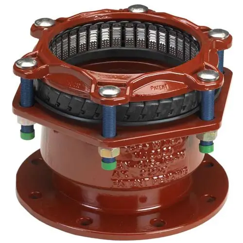 Přímá WAGA Multi/Joint 3057 Plus spojka DN 65 s přírubou, rozsah 63-90 mm, s jištěním, EPDM, Georg Fischer 709-355-612 Gecertificeerd