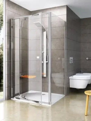 Bezpečná Platba Sprchová stěna pevná Pivot PPS 900 mm, sklo transparent, profil lesk alu, Ravak, 90G70C00Z1