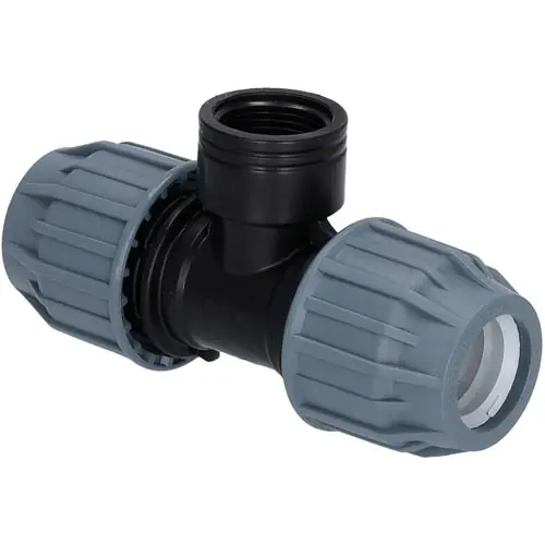 Favoriet Plastový svěrný T-kus PP-S d 16 x 1/2" x 16, s vnitřním závitem