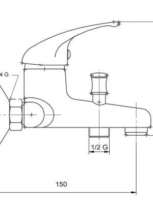 Certifikovaný Vanová baterie Metalia 55 100 mm, chrom, nástěnná, s příslušenstvím, Novaservis 55024,0