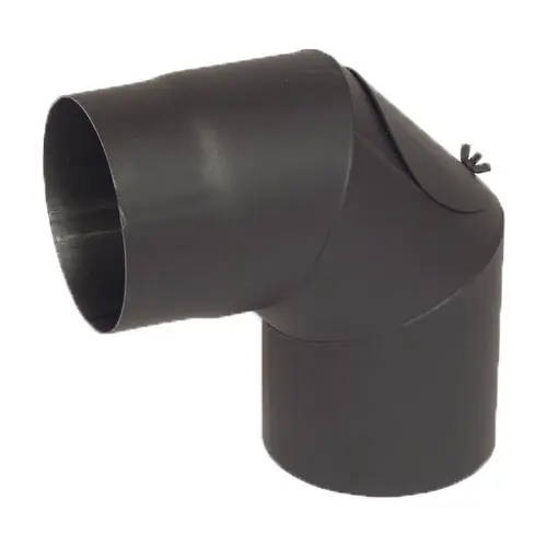 Koop Online Ocelové koleno 90° kouřovodu 180 mm, s čisticím otvorem, tloušťka 1,5 mm