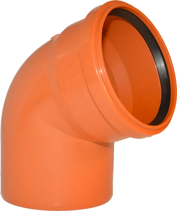 Koleno jednohrdlé KGB 67° 160 mm, PVC, kanalizace Laatste Versie