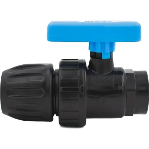 Plastový svěrný kulový kohout PP-S d 25 x 1", s vnitřním závitem Goedkoop