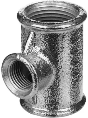 Certifikovaný Pozinkovaný T-kus FFF 1" x 1/2" x 1", redukovaný, typ 130