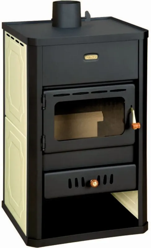 Koupit Online PRITY S1 W10 krbová kamna 13,3kW, s výměníkem, černá/béžová