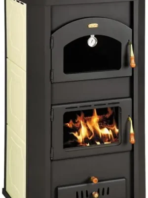 Direct Beschikbaar PRITY FG W20 krbová kamna 23,8kW s výměníkem a troubou, černá/béžová
