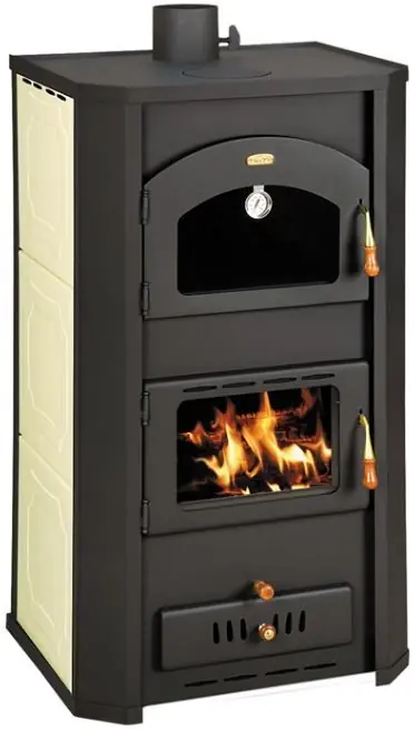 Direct Beschikbaar PRITY FG W20 krbová kamna 23,8kW s výměníkem a troubou, černá/béžová